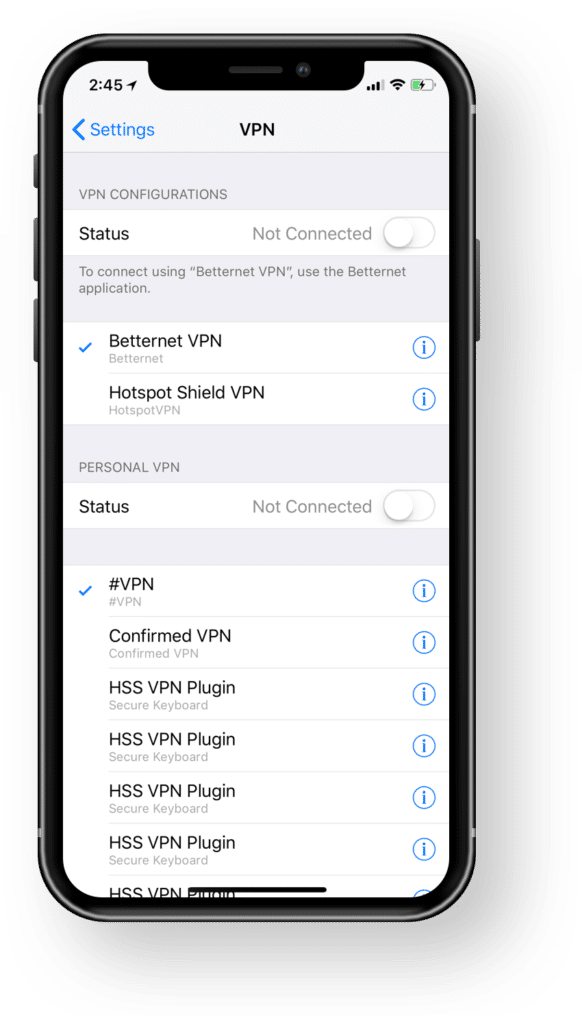 delete vpn to fix AirPrint not working on iOS 17