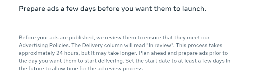 FAcebook ad review process