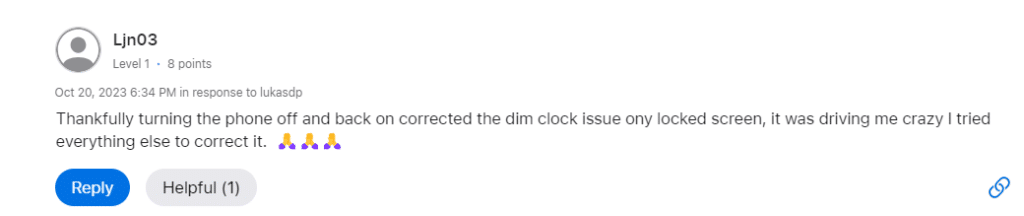 dim  lock screen clock on iPhone